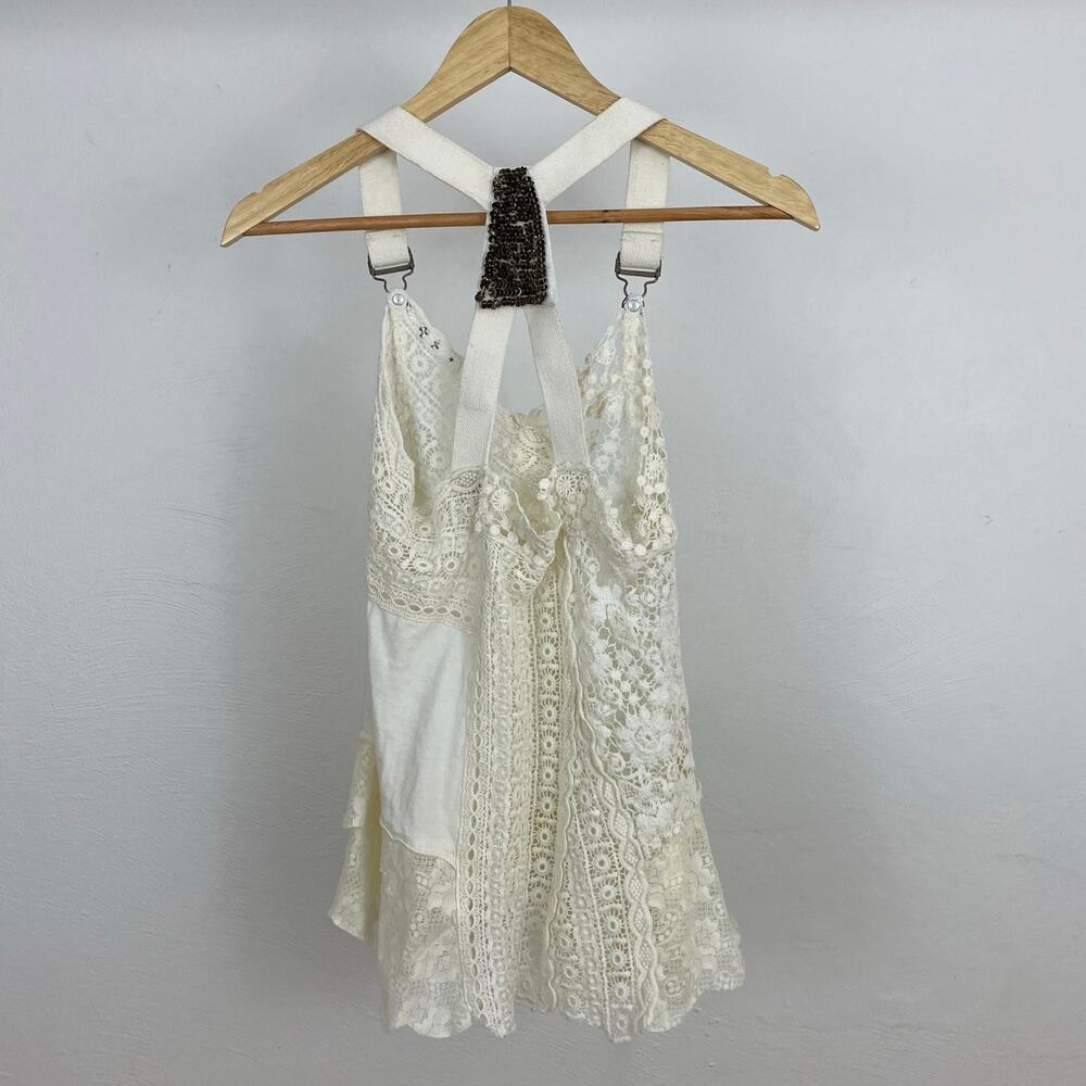 Free People Lacey Suspender Tank - Ivory - Size XS - Picture 4 of 12